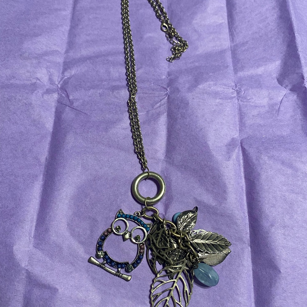 Silver Owl Pendant Necklace